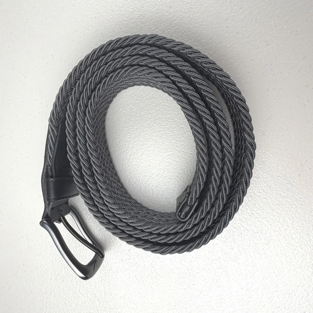 Nike G-Flex Woven Stretch Golf Belt Mens Dark Grey Braided Elastic Webbing